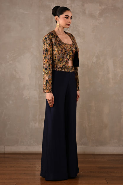 Embellished Cropped Jacket Co-ord Set