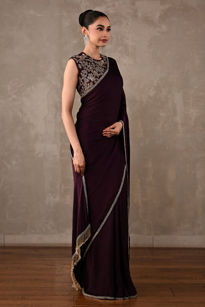 Embroidered Georgette Saree Set