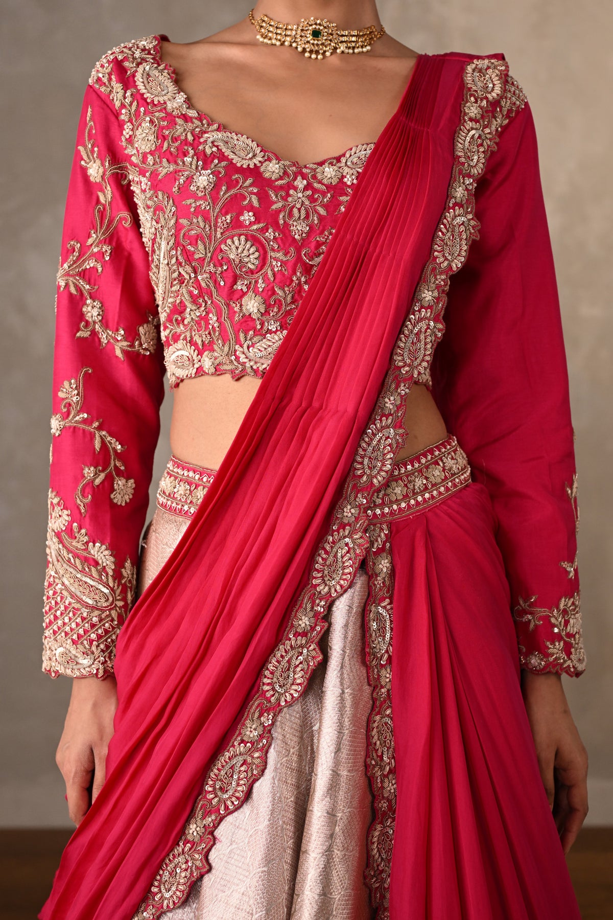 Regal Rouge Brocade Lehenga Set