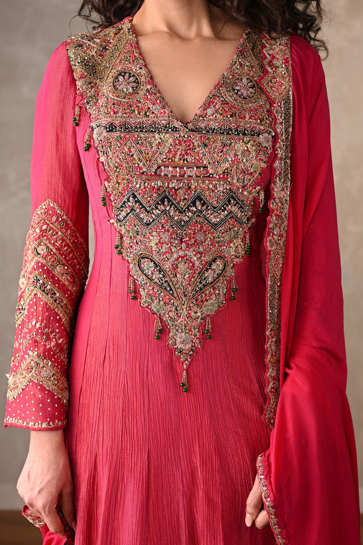 Rani Luxe Embroidered Organza Anarkali