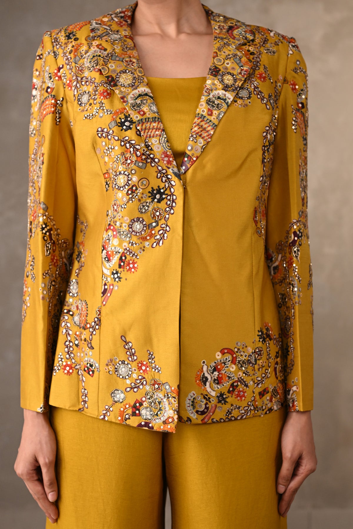 Floral Silk Powersuit