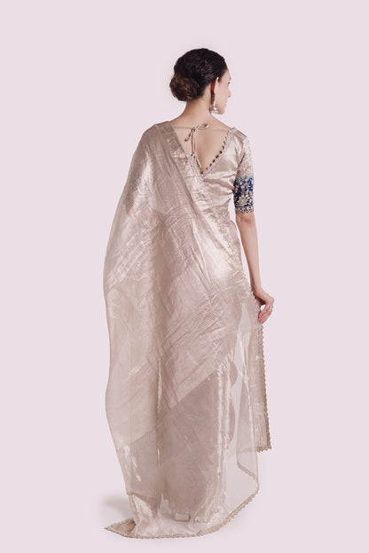 Platinum Tissue Embellished Saree