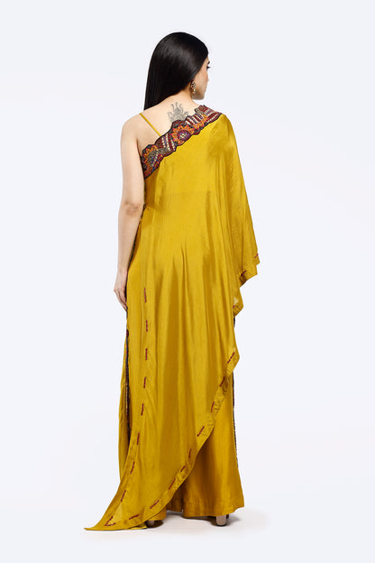 Mono sleeve silk kaftan co-ord set