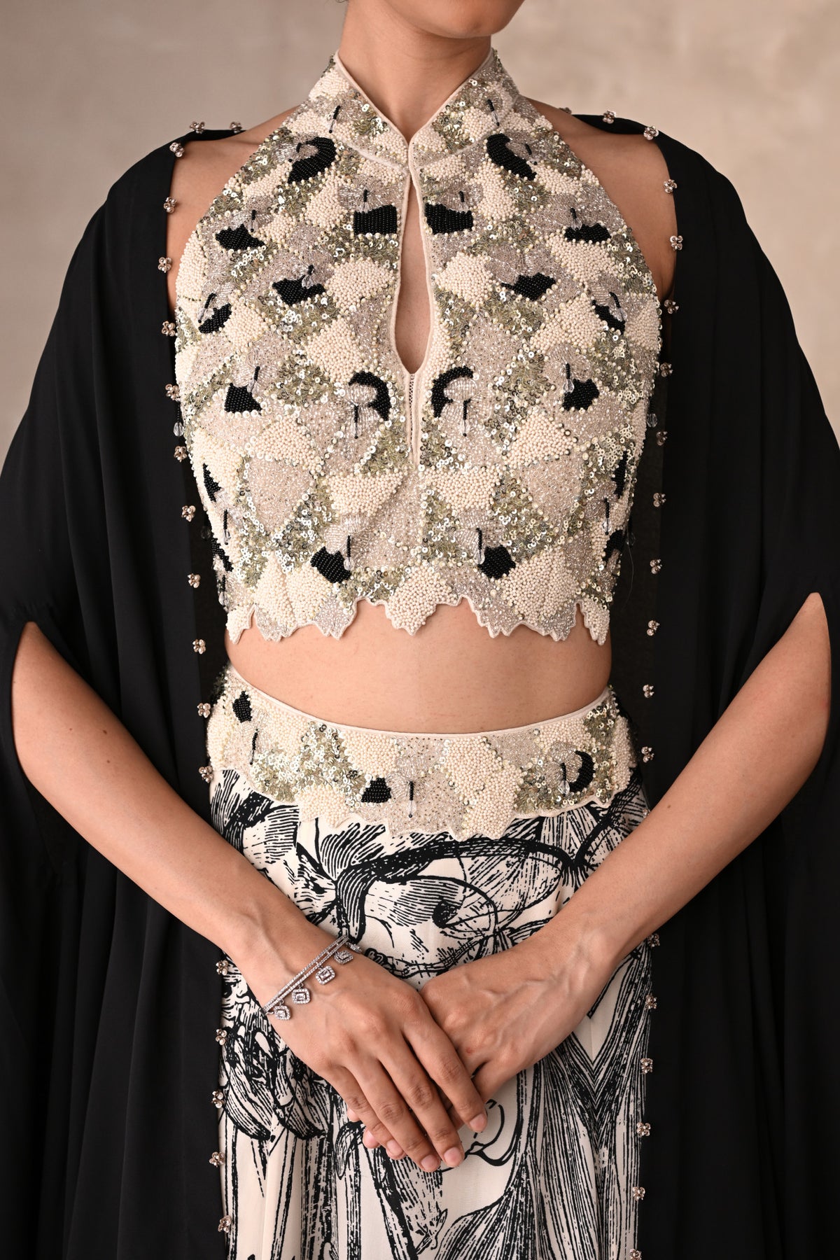 Enchanted Noir Floral Lehenga Set