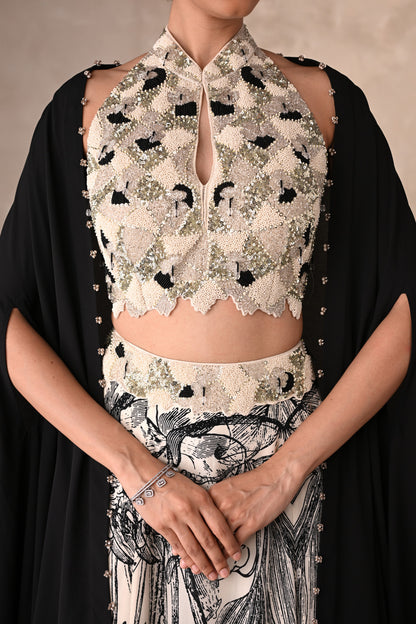Enchanted Noir Floral Lehenga Set