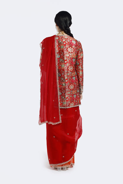 Kasab Embroidered Saree With Jacket