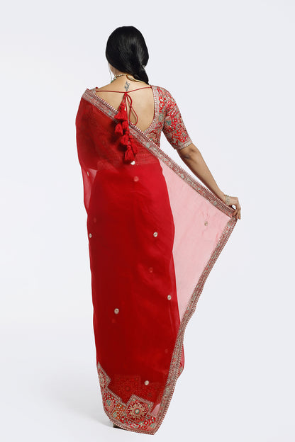 Kasab Edge Organza Saree