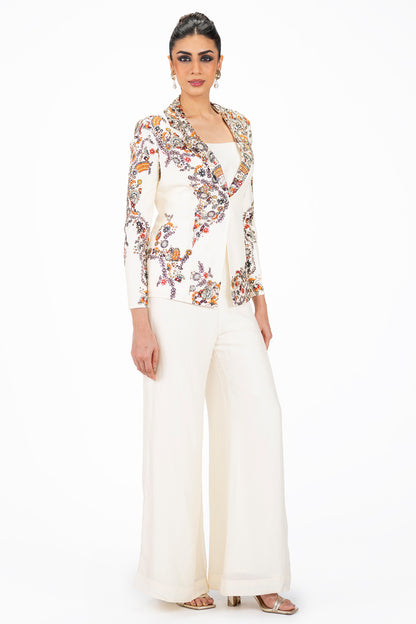 Floral Silk Powersuit