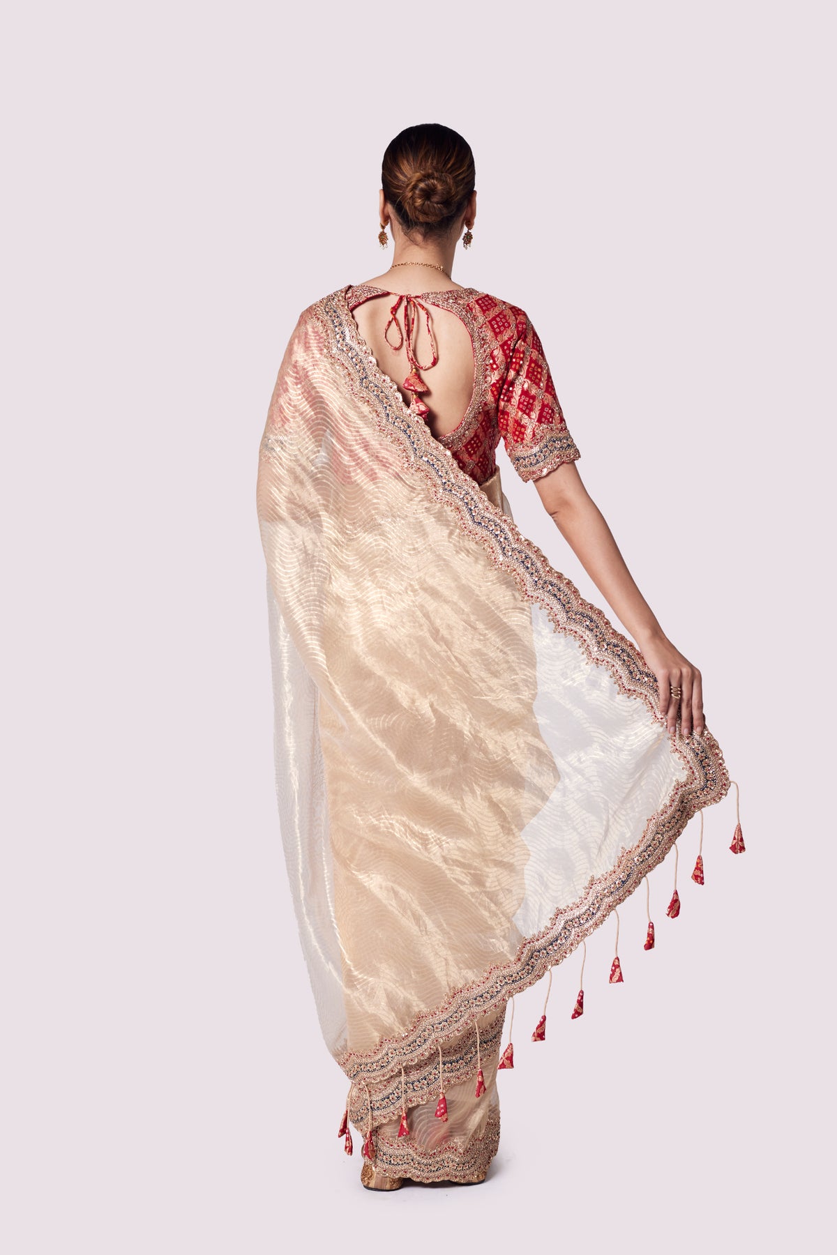 Patterned Tissue Saree