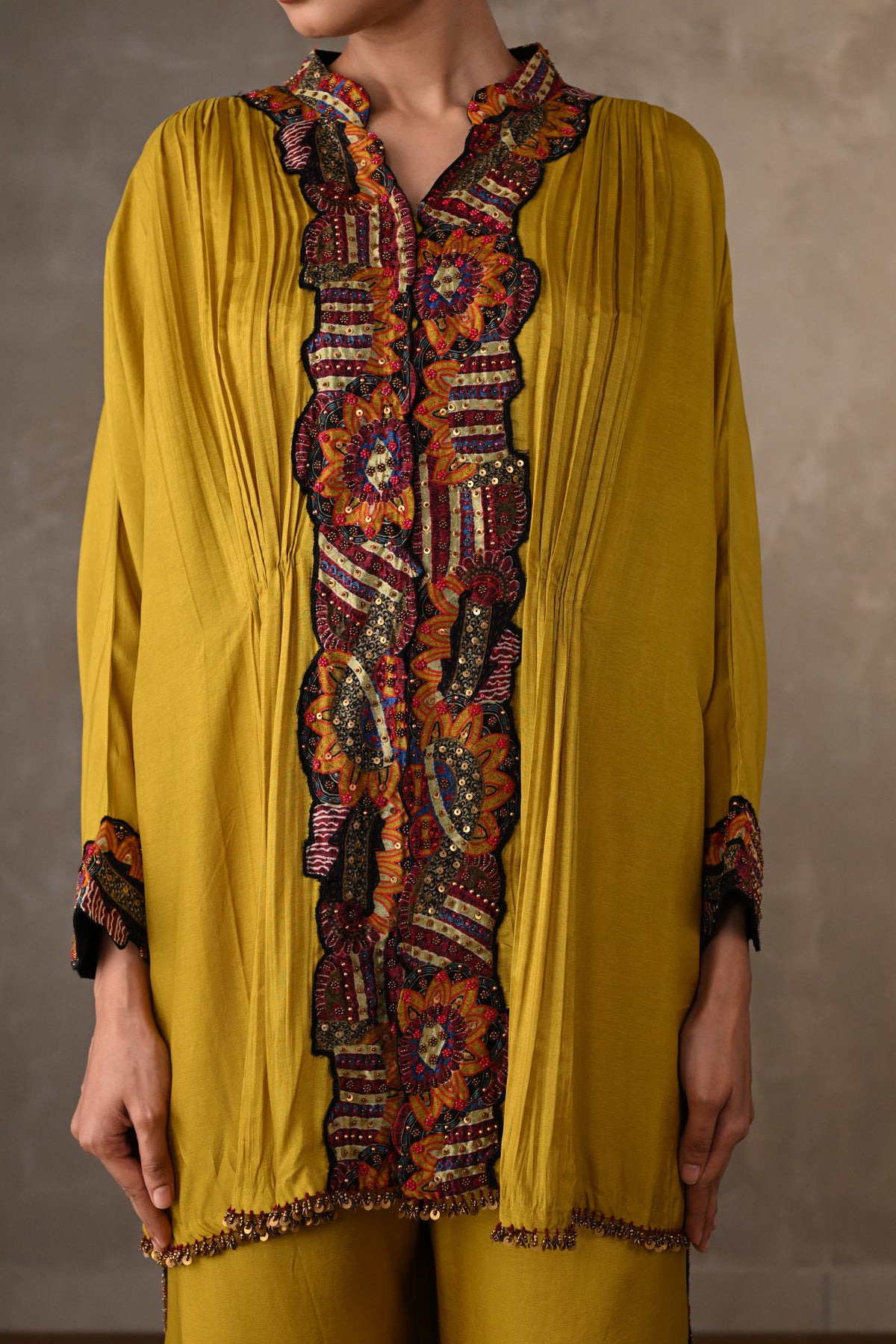 Panel Embroidered Silk Co-Ord Set