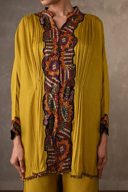 Panel Embroidered Silk Co-Ord Set