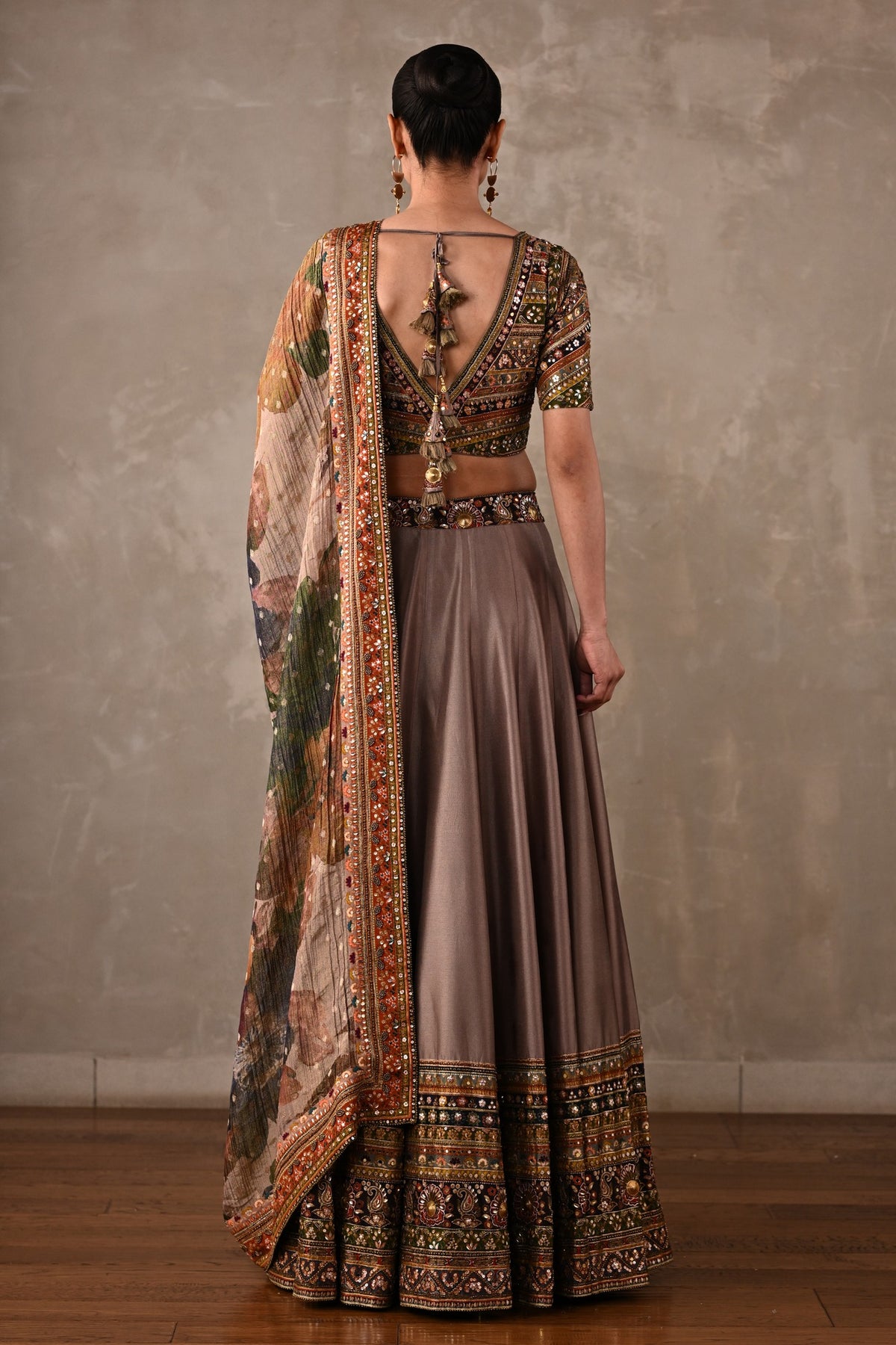 Printed Embroidered Lehenga Set