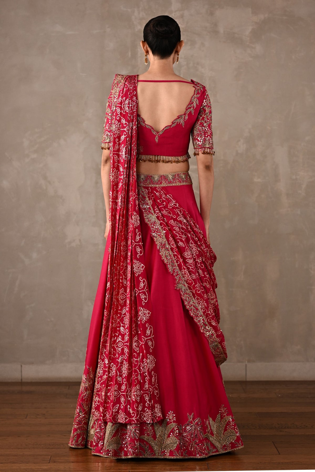 Embellished Drape Lehenga Set