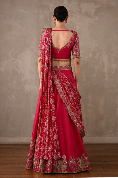 Embellished Drape Lehenga Set