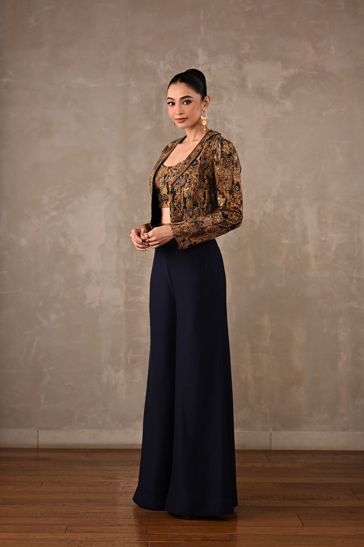 Embellished Cropped Jacket Co-ord Set