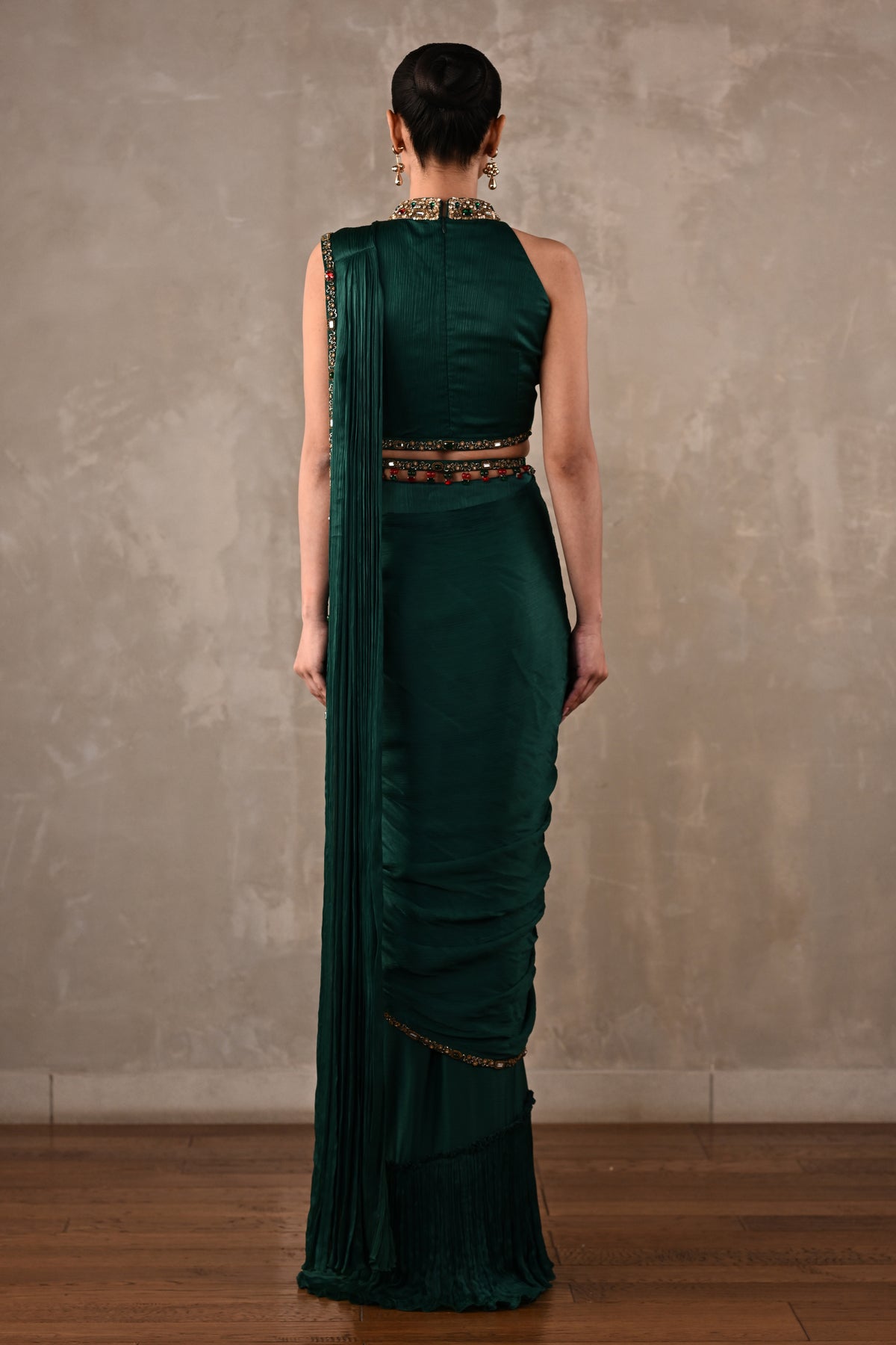 Bejewelled Drape Saree Set
