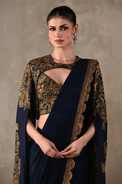 Regal Draped Saree Set