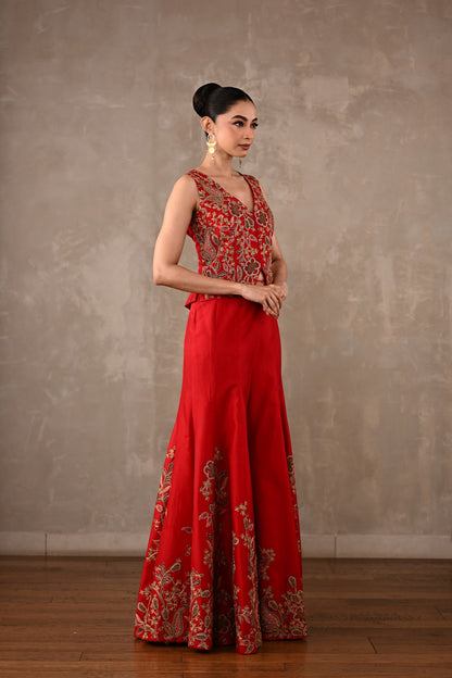 Thread Embroidered Waistcoat Co-ord Set