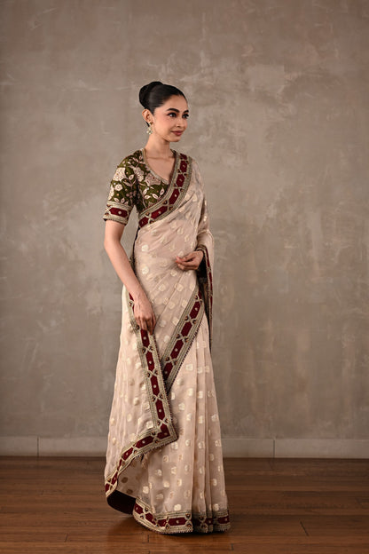 Embroidered Georgette Saree Set