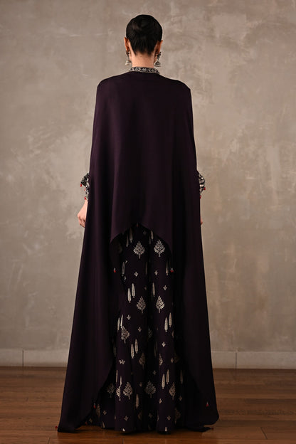 Regal Cape-Style Silk Co-Ord Set