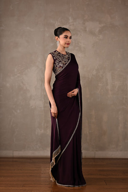 Embroidered Georgette Saree Set