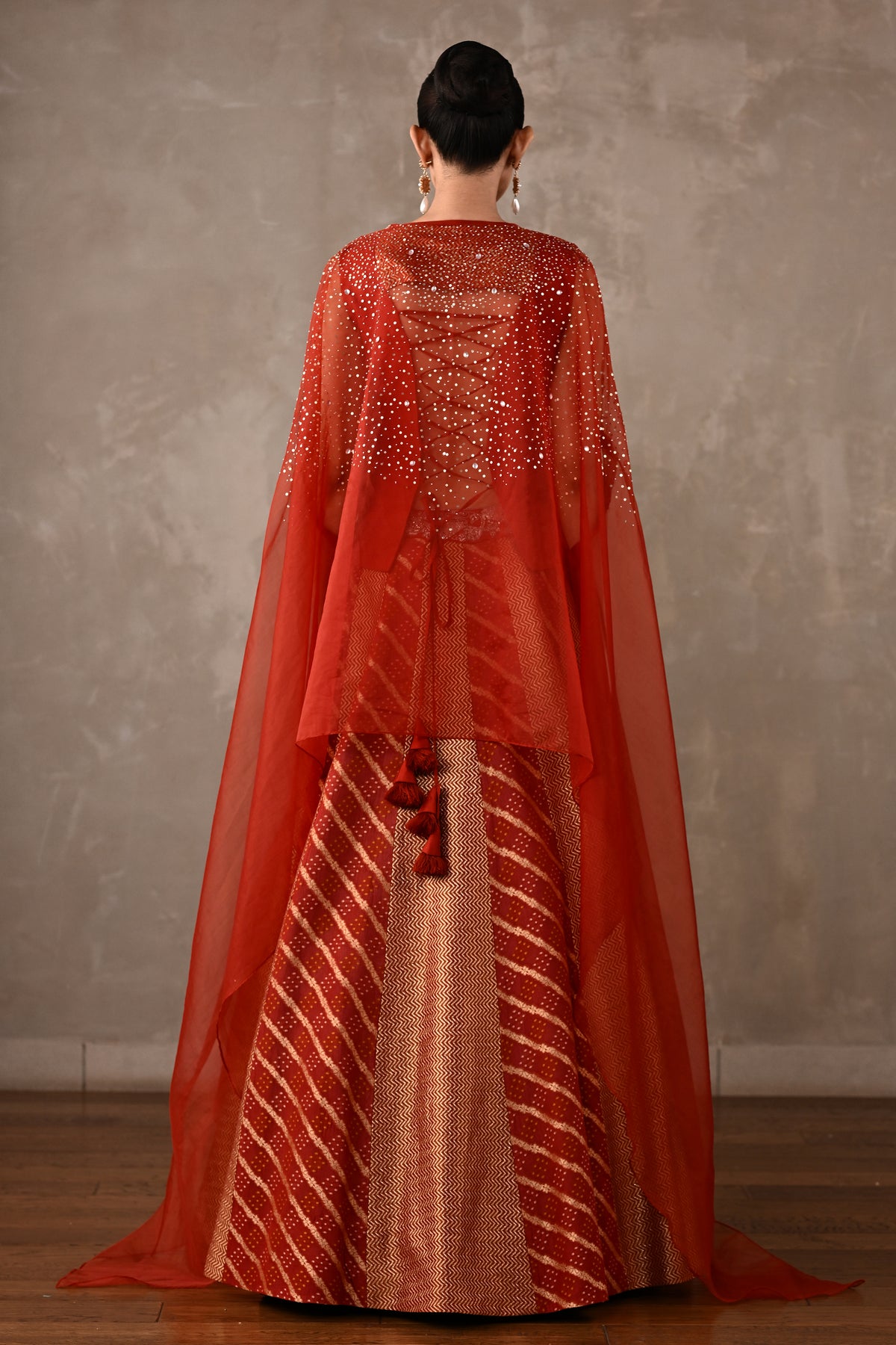 Regal Brocade Cape Lehenga Set