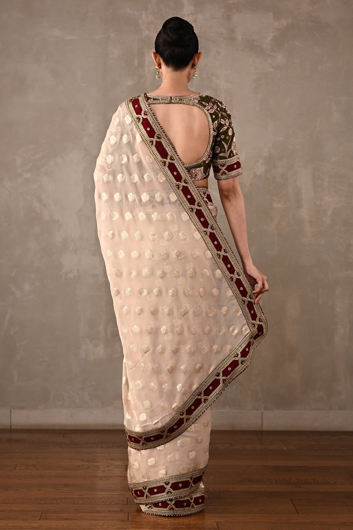 Embroidered Georgette Saree Set