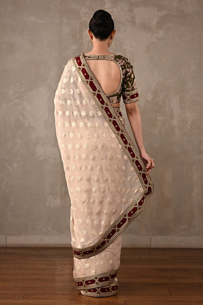 Embroidered Georgette Saree Set