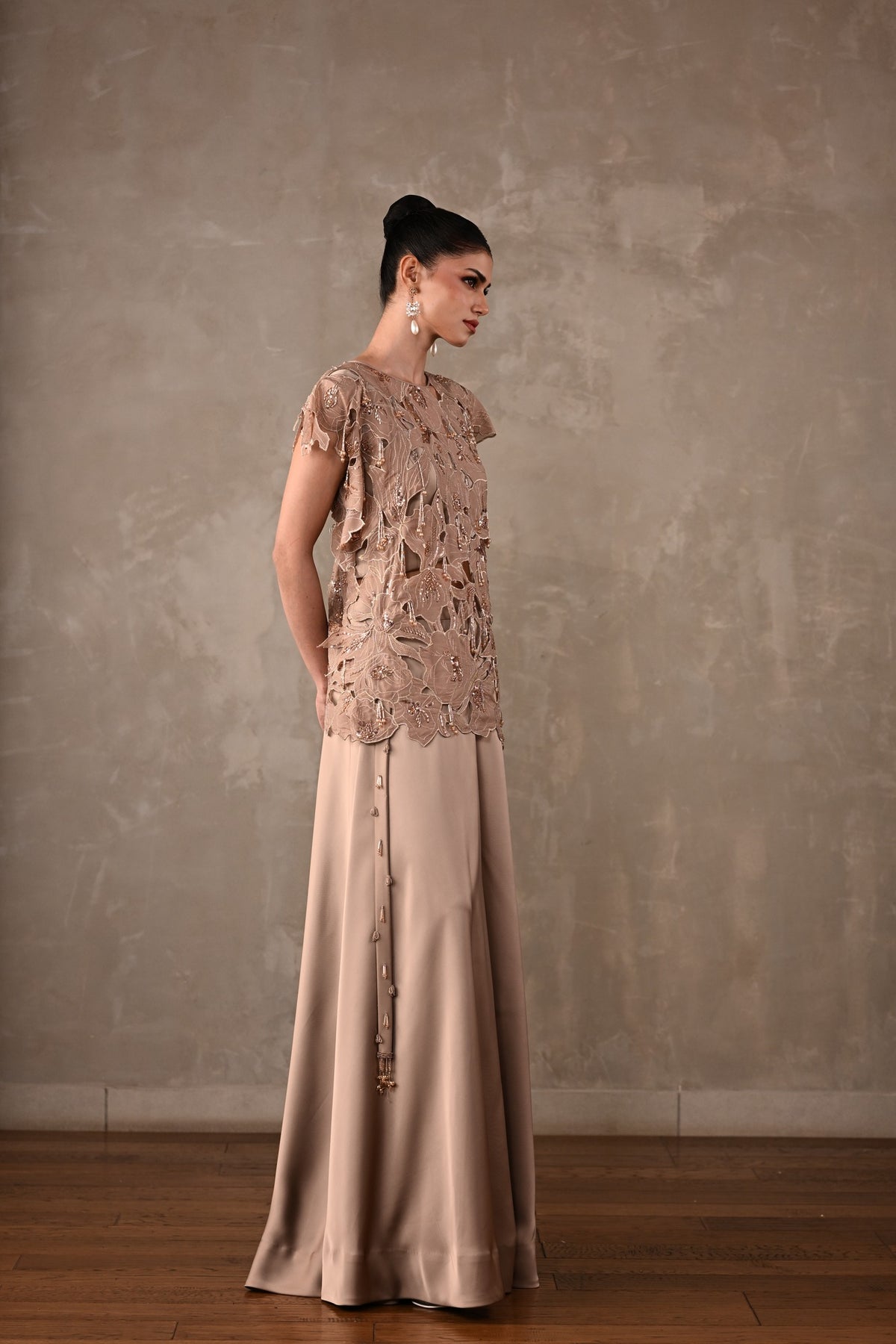 Floral Appliqué Cutwork Co-ord Set