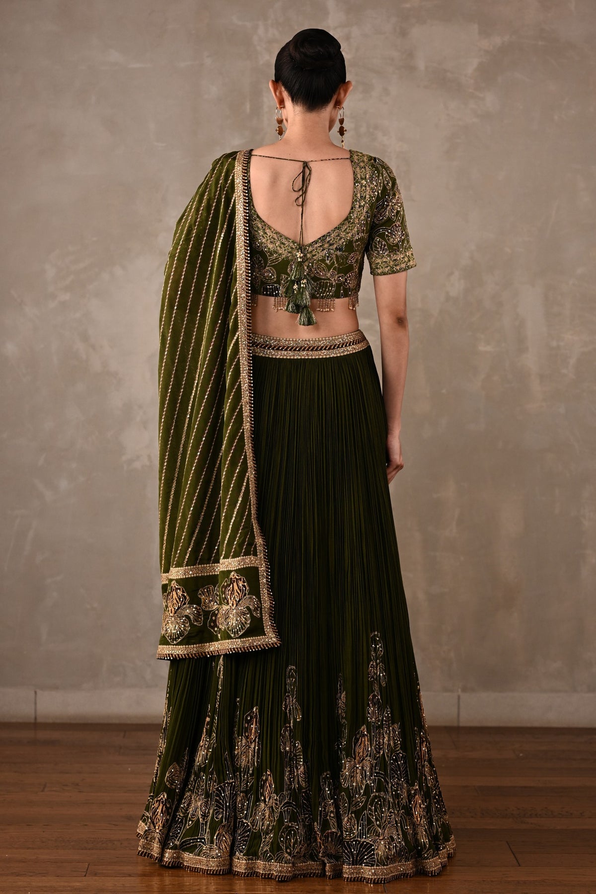 Botanical Drape Embellished Lehenga Set