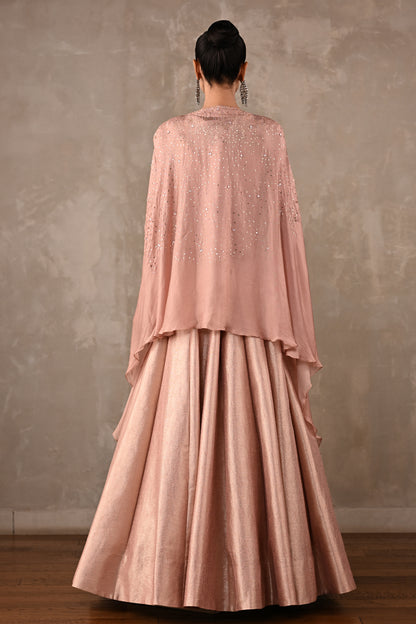 Thread Embroidered Silk Lehenga Set