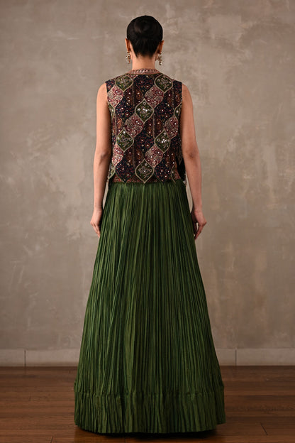 Patchwork-Inspired Embroidered Lehenga Set