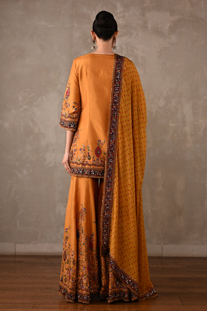 Printed Embellished Kurta Sharara Set