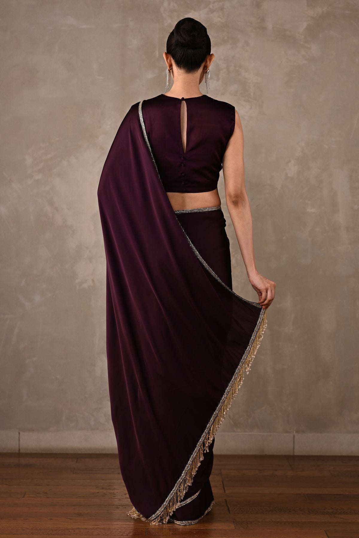 Embroidered Georgette Saree Set