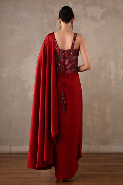Corset Drape Saree Set