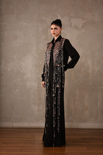Fringe Embroidered Shirt Co-ord Set