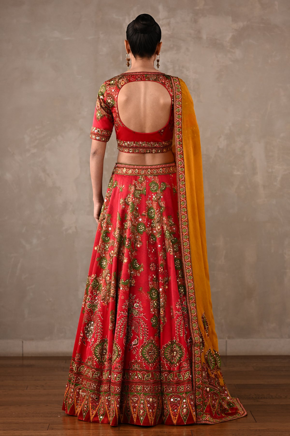 Ajrakh Embellished Lehenga Set