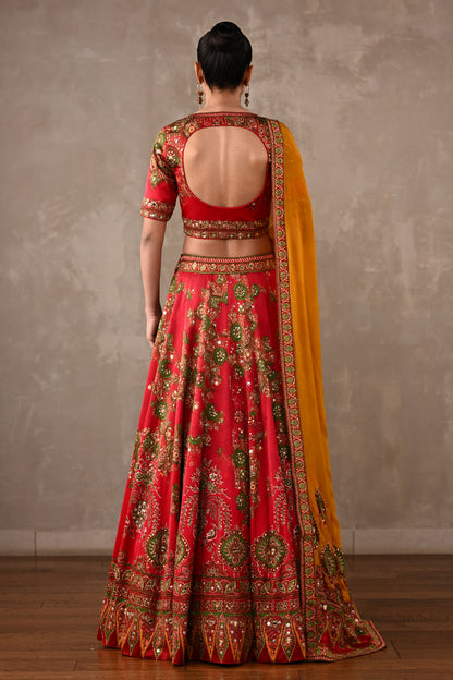 Ajrakh Embellished Lehenga Set