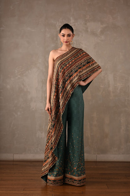Embellished One-Shoulder Co-ord Set