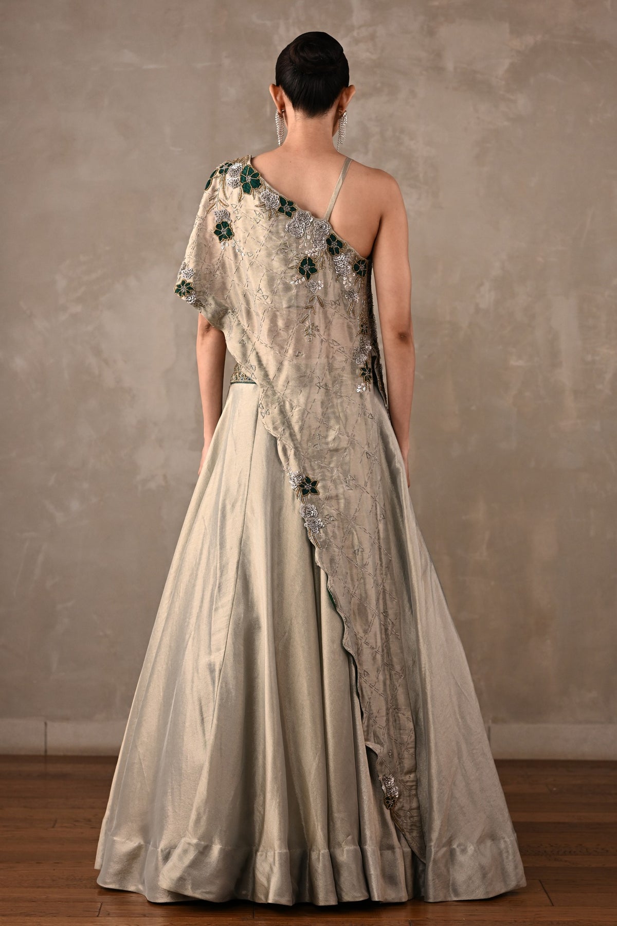 Floral On-Shoulder Lehenga Set