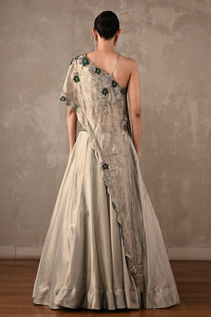 Floral On-Shoulder Lehenga Set