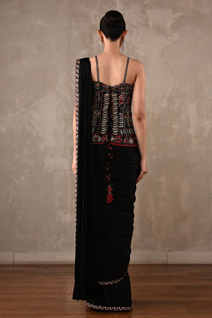Midnight Heirloom Drape Saree Set