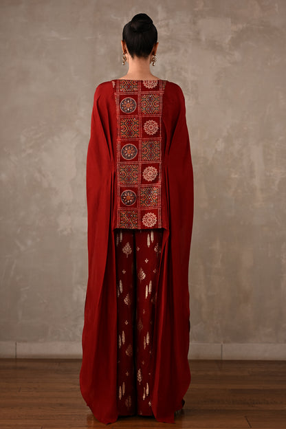 Embroidered Top & Banarasi Pants Ensemble