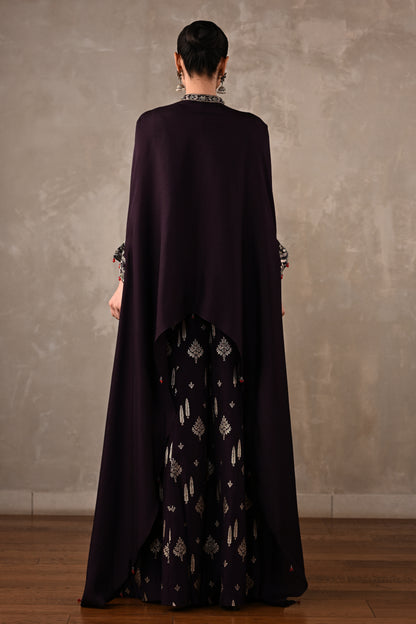 Regal Cape-Style Silk Co-Ord Set