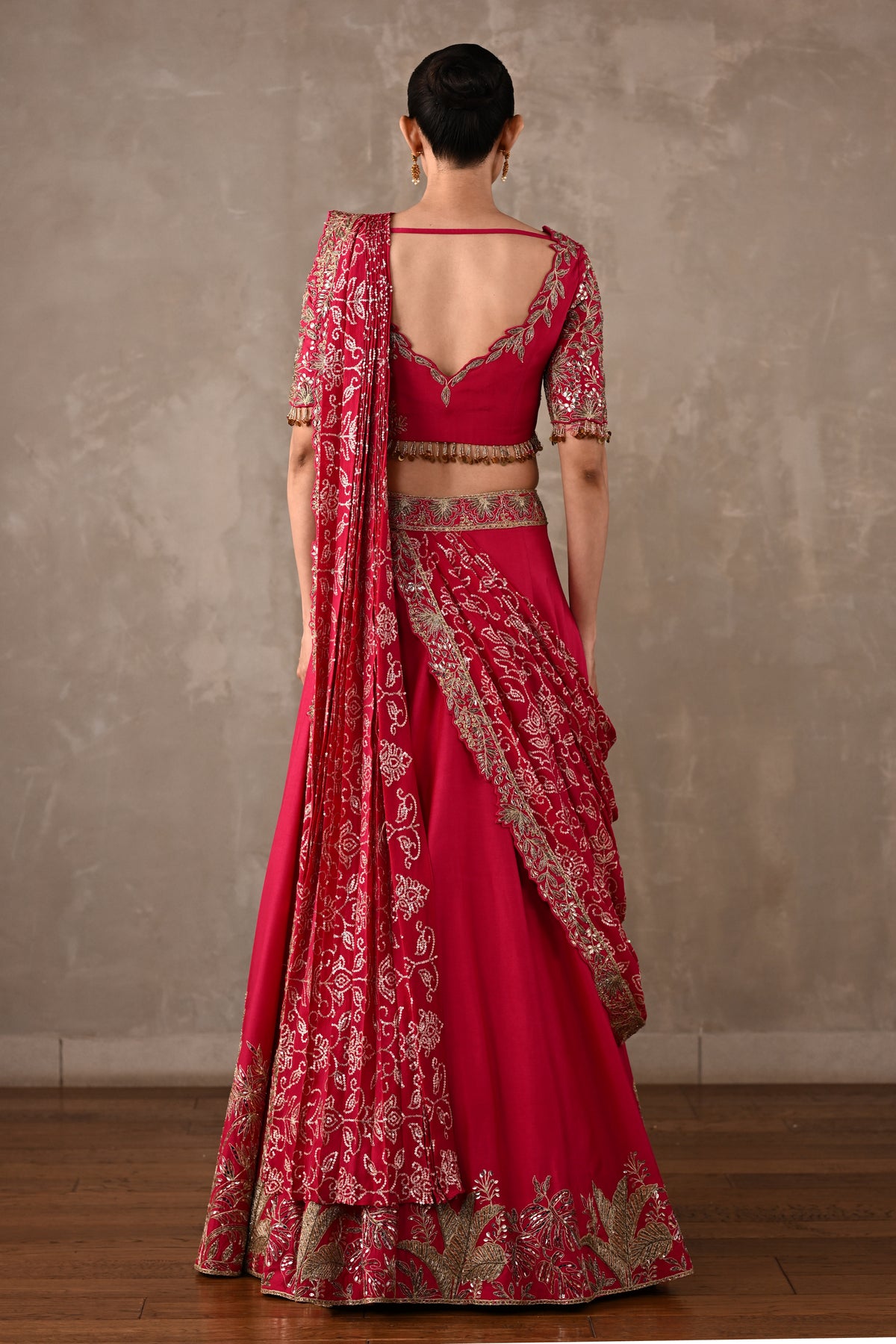 Embellished Drape Lehenga Set
