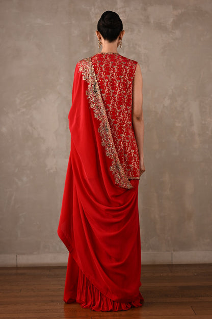 Embroidered Pleated Sharara Set