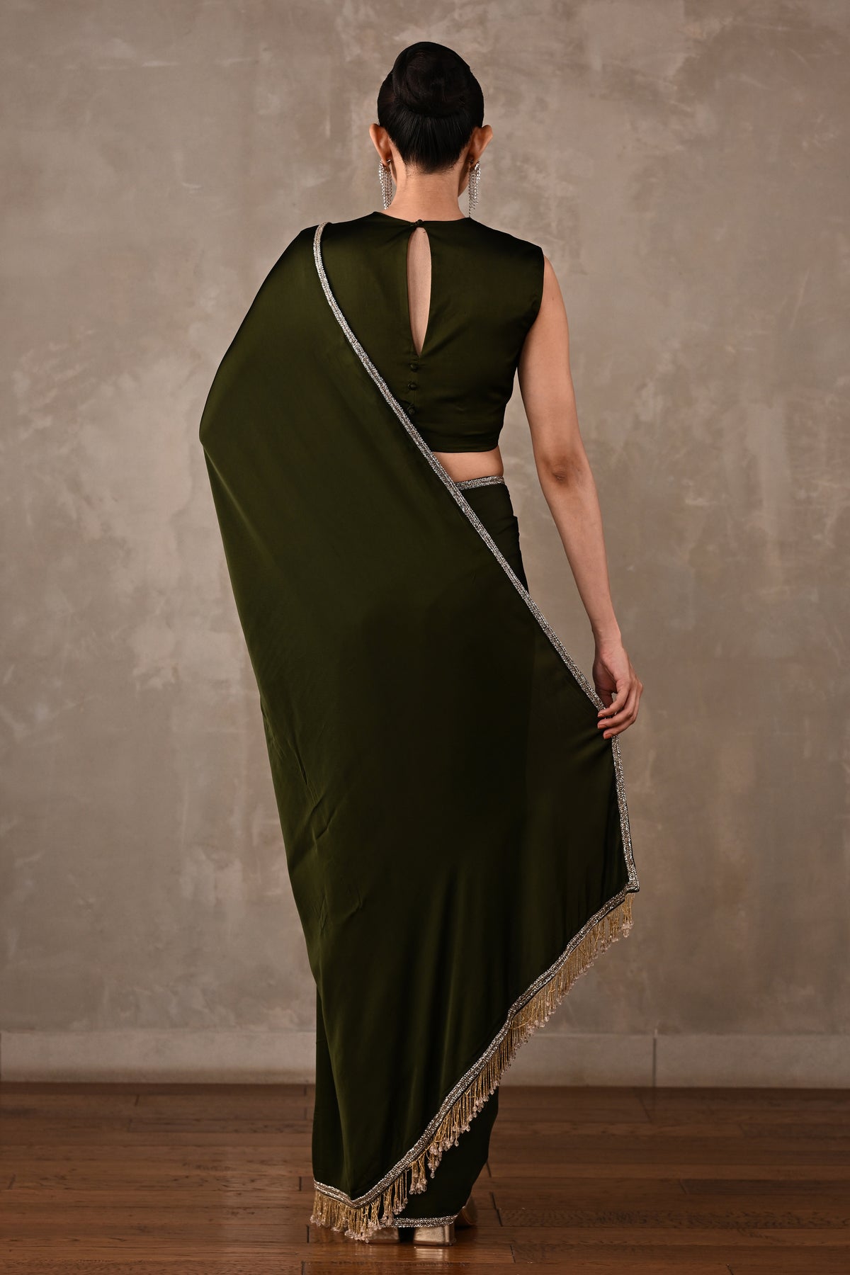 Embroidered Georgette Saree Set