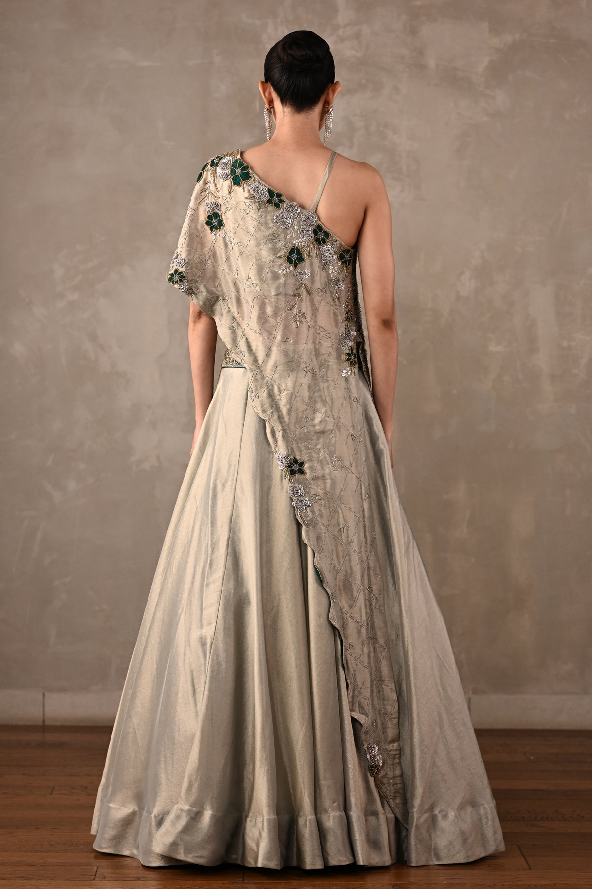 Floral On-Shoulder Lehenga Set
