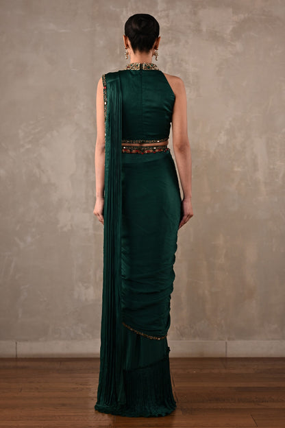 Bejewelled Drape Saree Set