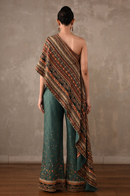 Embellished One-Shoulder Co-ord Set